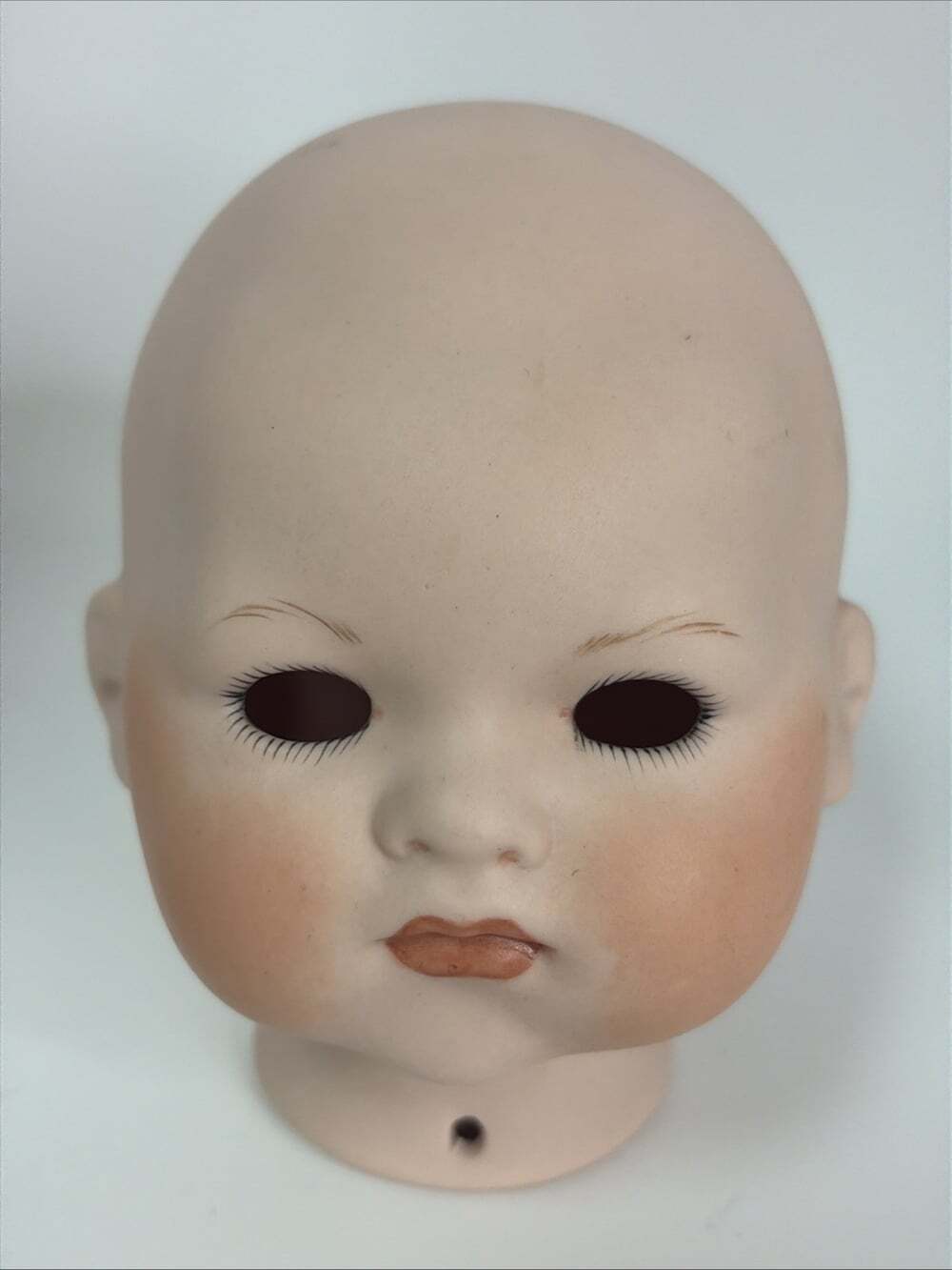 Vintage 1984 Ceramic Doll Head Open Eyes Hand Painted 4x4x4